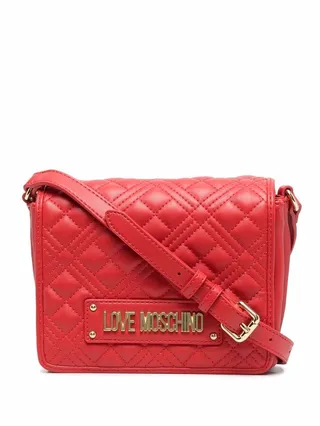 Logo-Plaque Quilted Shoulder Bag