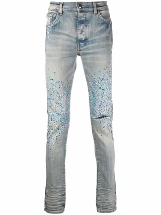 Paint-Splatter Detail Denim Jeans