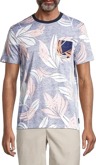 Heathered Leaf-Print T-Shirt