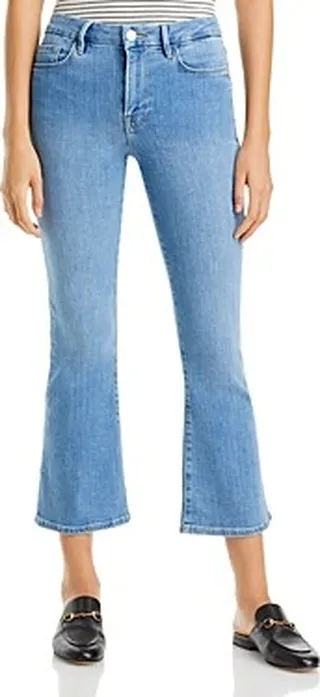 Frame Le Cropped Mini Bootcut Jeans in Jonah