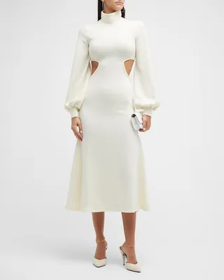 Cut-Out Turtleneck Sweater Dress