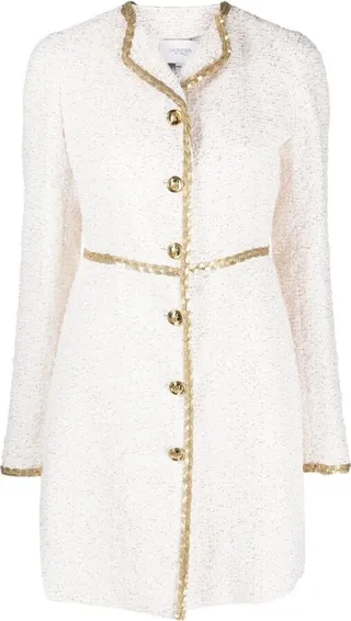 Single-Breasted Tweed Coat