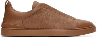 ZEGNA Brown Triple Stitch Sneakers