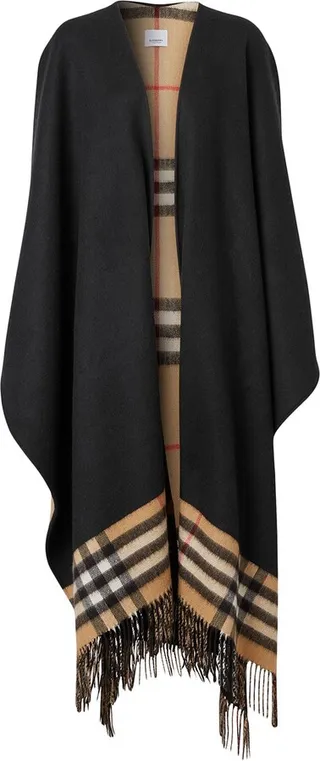 BURBERRY- Wool And Cashmere Blend Reversbile Cape