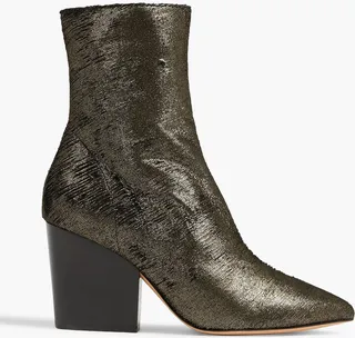Ladilor metallic suede ankle boots