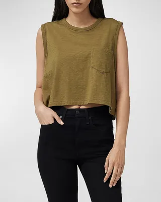 Cropped Mini Slub Pocket Tank Top