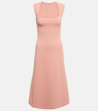 Square-neck midi dress