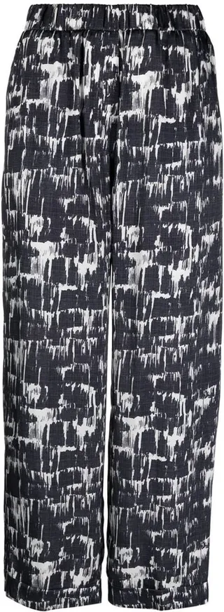 Patterned Cropped Palazzo Trousers