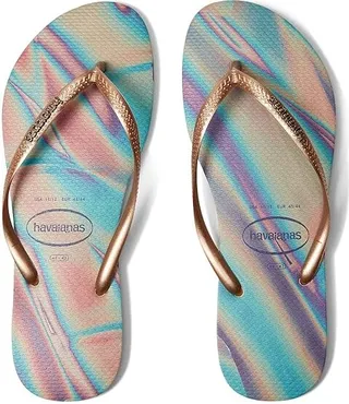 Havaianas Slim Iridescent Flip Flop Sandal (Sand Grey) Women's Shoes
