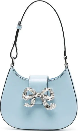 Bow curved mini shoulder bag