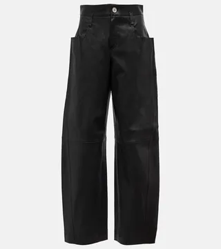 Cassidy high-rise wide-leg suede pants