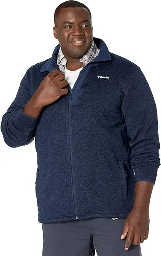 Columbia Big Tall Sweater Weather Full Zip (Collegiate Navy Heather) Men's Clothing