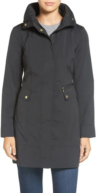 Back Bow Packable Hooded Raincoat
