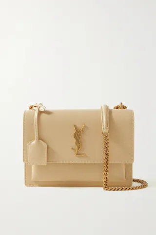 SAINT LAURENT - Sunset Medium Leather Shoulder Bag - Cream