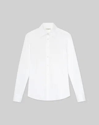 Petite Heritage Stretch Cotton Button Front Shirt