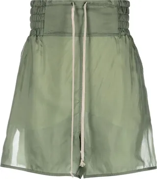 High-Waisted Drawstring-Waist Shorts
