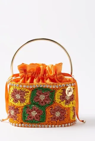 Holli Crystal-embellished Crochet Handbag