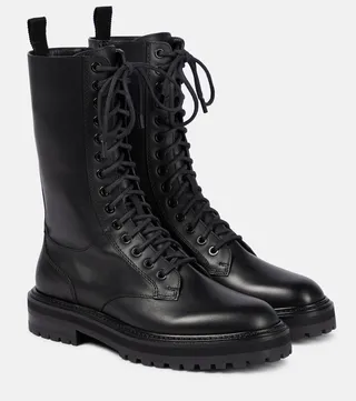Cora leather combat boots