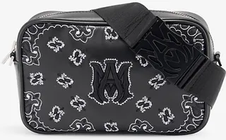 Black Black Bandana-print Leather Cross-body bag