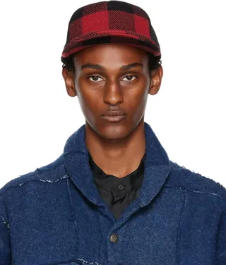 Greg Lauren Red & Black Buffalo Cap