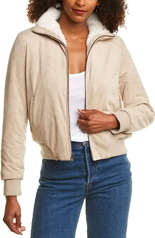 Kendal Reversible Bomber Jacket in Cafe Au Lait