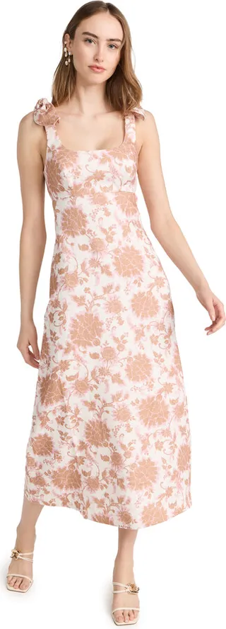 Zimmermann Tie Shoulder Midi Dress