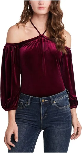 Womens Velvet Halter Top
