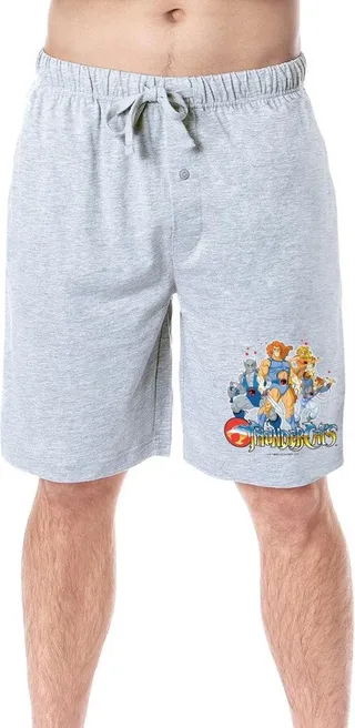 ThunderCats 1985 Mens' Classic TV Show Characters Sleep Pajama Shorts (2X) Grey
