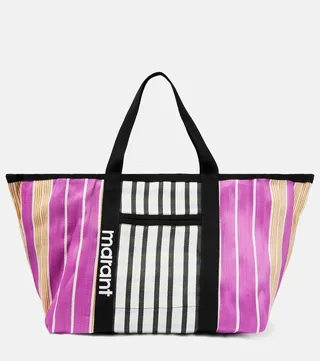 Warden striped canvas tote bag