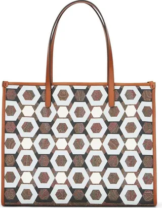 Geometric Paisley-Print Tote Bag