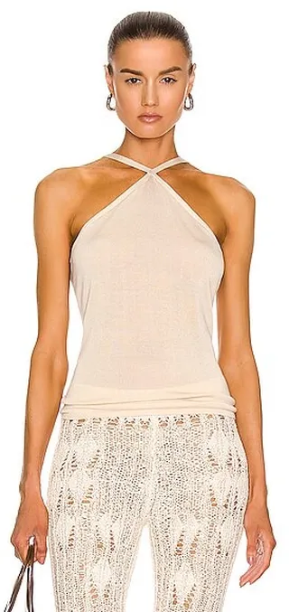 St. Agni Knit Halter Top in Ivory