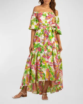 Eye Popping Off-Shoulder High-Low Maxi Dress