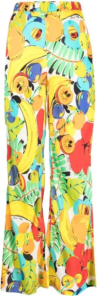 Fruit-Print Straight-Leg Trousers