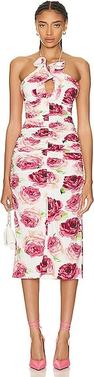 Magda Butrym Halter Midi Dress in White