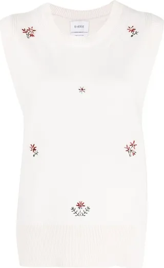 Floral Embroidered Cashmere Top
