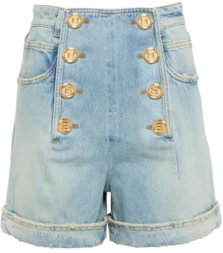High-rise denim shorts