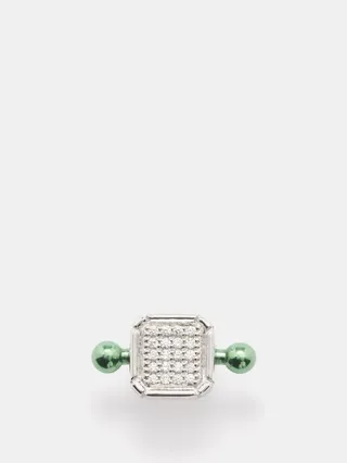 Diamond & 18kt White Gold Single Earring