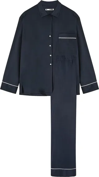 A LINE - Navy Soft-Jersey Pyjama Set