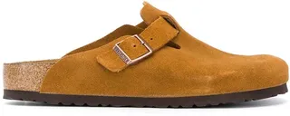 Suede Buckle Slippers