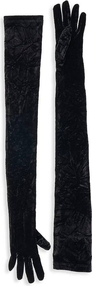 Crushed Velvet Long Gloves