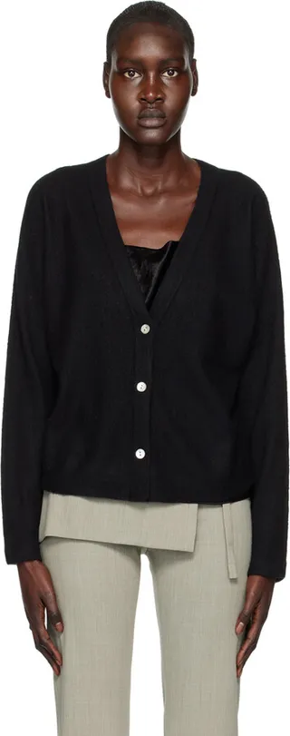 Vince Black Buttoned Cardigan