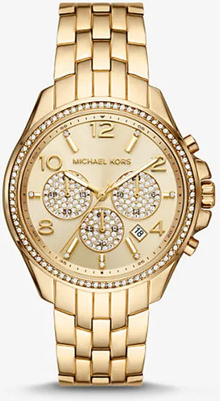 Oversized Pilot Pavé Gold-Tone Watch