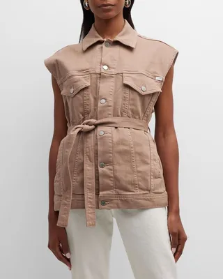 Kendrix Belted Denim Vest