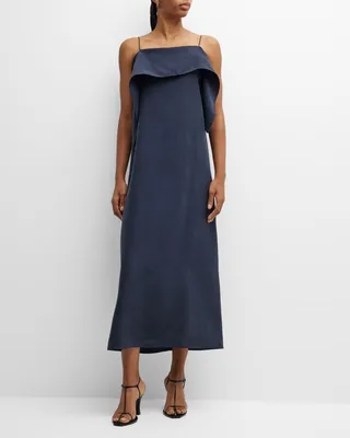 Draped Silk Cami Dress