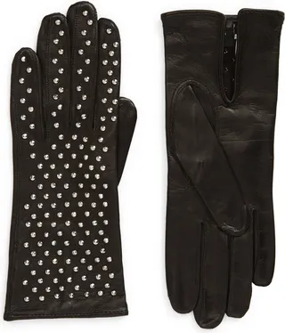Kelly Studded Leather Gloves