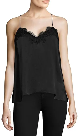 Racer Silk Charmeuse Camisole