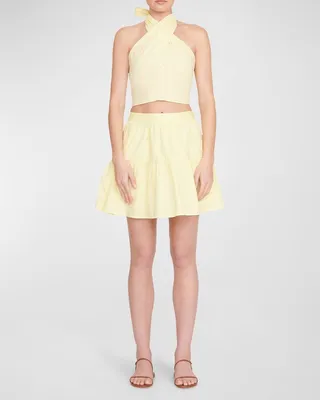 Sea Tiered Mini Circle Skirt