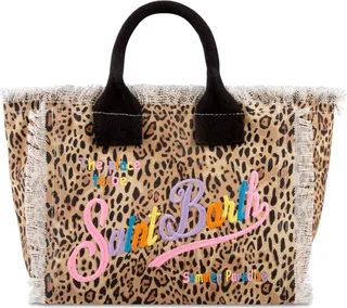Leopard Print Cotton Canvas Bag