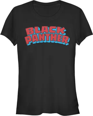 Junior's Marvel Black Panther Retro Logo T-Shirt - Black - Medium