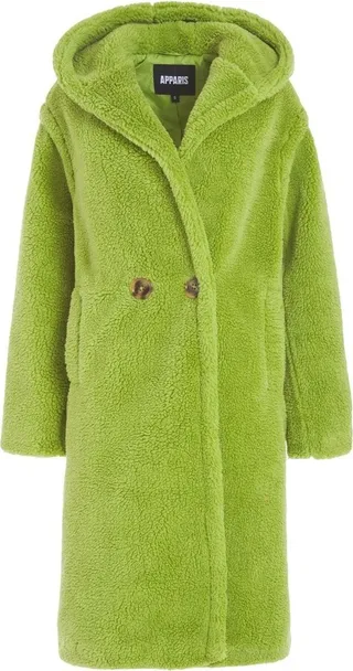 Faux-Shearling Hooded Coat